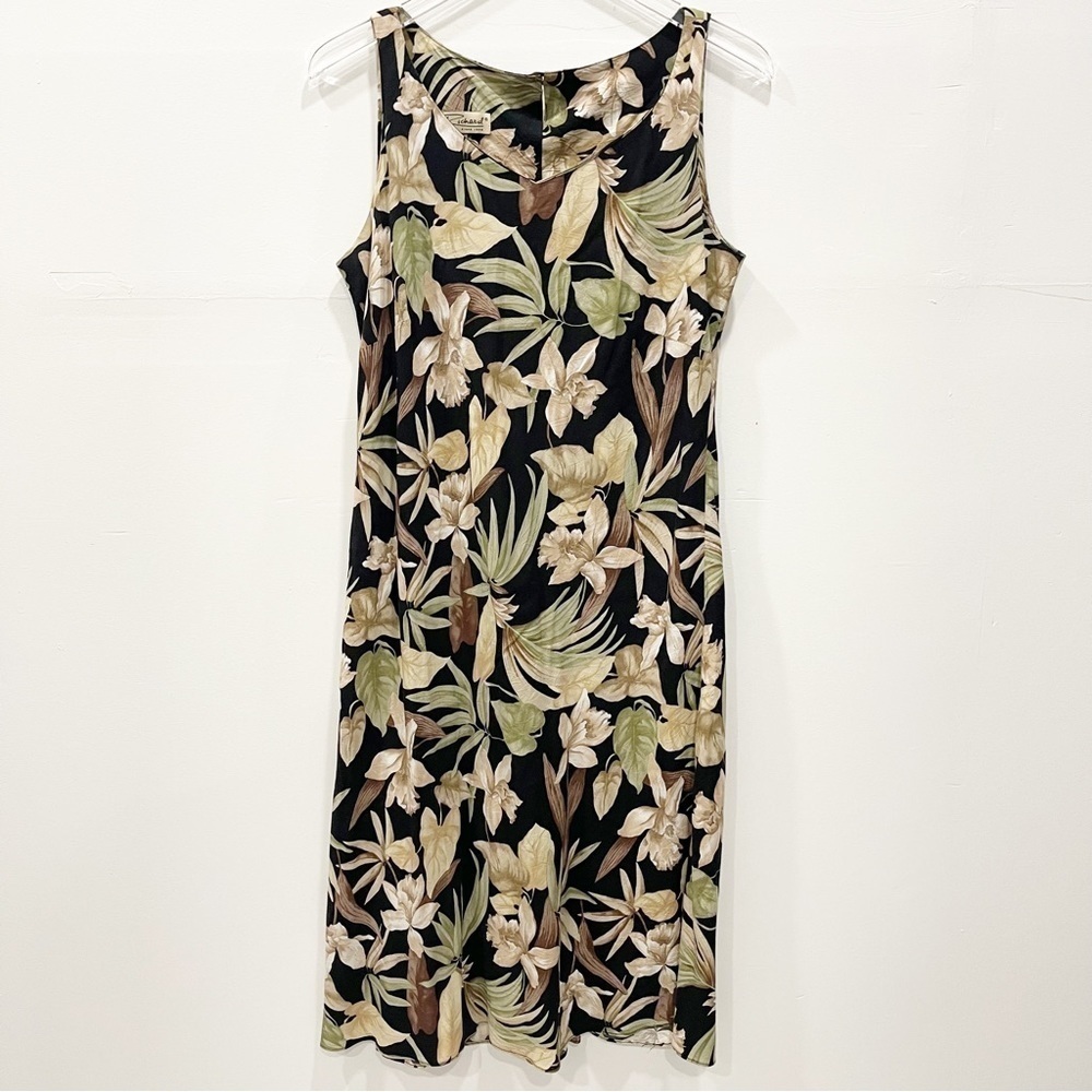Tori Richard Vintage Printed Lightweight Midi Dress Sleeveless Size 10